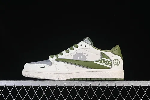 All categories Air Jordan Jordan series basketball shoes Air Jordan 1 Low High-end customized low-top sneakers Travis Scott x Fragment Design x Air Jordan 1 Low OG SP AJ1 Joe 1 Gucci co-branded off-white gray-green print low-top cultural casual sneakers XD0798-307